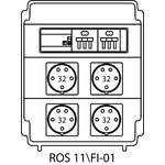 Steckdosenverteiler ROS 11\FI mit Absicherungen und Schutzschalter - 01