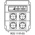Steckdosenverteiler ROS 11\FI mit Absicherungen und Schutzschalter - 03