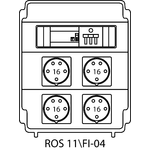 Steckdosenverteiler ROS 11\FI mit Absicherungen und Schutzschalter - 04