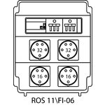 Steckdosenverteiler ROS 11\FI mit Absicherungen und Schutzschalter - 06
