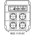 Steckdosenverteiler ROS 11\FI mit Absicherungen und Schutzschalter - 07