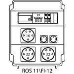 Steckdosenverteiler ROS 11\FI mit Absicherungen und Schutzschalter - 12