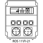Steckdosenverteiler ROS 11\FI mit Absicherungen und Schutzschalter - 21