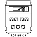 Steckdosenverteiler ROS 11\FI mit Absicherungen und Schutzschalter - 25