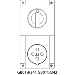 Пристрій типу GB01 (Розетка з вимикачем і механічним блокуванням в корпусі) - R34