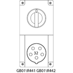 Пристрій типу GB01 (Розетка з вимикачем і механічним блокуванням в корпусі) - R44
