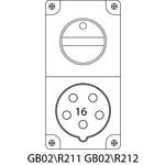 Пристрій типу GB02 (Розетка з вимикачем і механічним блокуванням в корпусі) - R21
