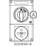 Switch socket ZI2 with disconnector 0-I - 25\R341-B