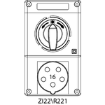 Switch socket ZI2 with disconnector L-O-P - 22\R221