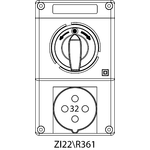 Switch socket ZI2 with disconnector L-O-P - 22\R361