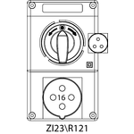 Switch socket ZI2 with disconnector L-O-P - 23\R121