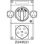 Switch socket ZI2 with disconnector L-O-P - 24\R221
