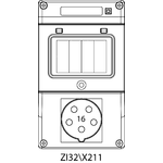 Switch socket ZI3 without protection - 32\X211