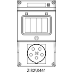 Switch socket ZI3 without protection - 32\X441