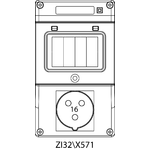 Switch socket ZI3 without protection - 32\X571
