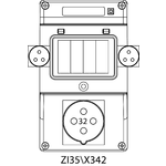 Switch socket ZI3 without protection - 35\X342