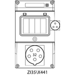 Switch socket ZI3 without protection - 35\X441