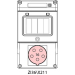 Switch socket ZI3 without protection - 36\X211