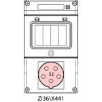Switch socket ZI3 without protection - 36\X441