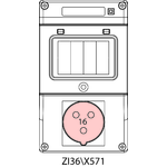 Switch socket ZI3 without protection - 36\X571