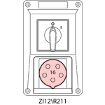 Switch socket ZI with disconnector 0-I - 12\R211