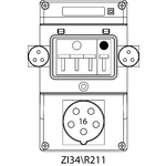 Switch socket ZI3 with miniature circuit breaker - 34\R211