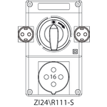 Инсталационен комплект ZI2 с прекъсвач 0-I (SCHUKO) - 24\R111-S