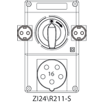 Инсталационен комплект ZI2 с прекъсвач 0-I (SCHUKO) - 24\R211-S