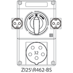 Montageset ZI2 mit Trennschalter L-0-P (SCHUKO) - 25\R462-BS