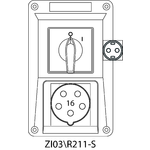 Montageset ZI SCHUKO mit Trennschalter 0-I (SCHUKO) - 03\R211-S