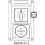 Switch socket ZI with disconnector L-O-P (SCHUKO) - 03\R121-S