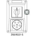 Switch socket ZI with disconnector L-O-P (SCHUKO) - 03\R221-S