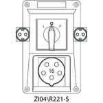 Switch socket ZI with disconnector L-O-P (SCHUKO) - 04\R221-S