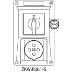 Switch socket ZI with disconnector L-O-P (SCHUKO) - 05\R361-S