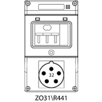 Switch receptacle ZO with miniature circuit breaker - 31\R441