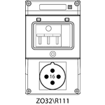 Switch receptacle ZO with miniature circuit breaker - 32\R111