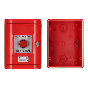 Tlačítko SP22 v uzamykatelném červeném krytu - Obrázek výrobku