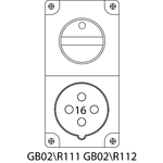 Пристрій типу GB02 (Розетка з вимикачем і механічним блокуванням в корпусі) - R11
