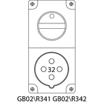 Пристрій типу GB02 (Розетка з вимикачем і механічним блокуванням в корпусі) - R34