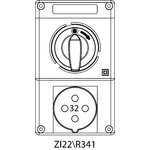 Switch socket ZI2 with disconnector 0-I - 22\R341