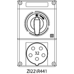 Switch socket ZI2 with disconnector 0-I - 22\R441