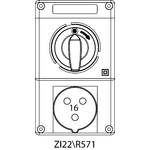 Switch socket ZI2 with disconnector 0-I - 22\R571