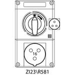 Switch socket ZI2 with disconnector 0-I - 23\R581