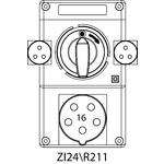 Switch socket ZI2 with disconnector 0-I - 24\R211