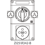 Switch socket ZI2 with disconnector 0-I - 25\R342-B