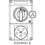 Switch socket ZI2 with disconnector 0-I - 25\R441-B