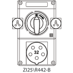 Switch socket ZI2 with disconnector 0-I - 25\R442-B