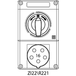 Instalační souprava ZI2 se spínačem L-0-P - 22\R221