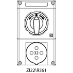 Instalační souprava ZI2 se spínačem L-0-P - 22\R361