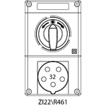 Instalační souprava ZI2 se spínačem L-0-P - 22\R461